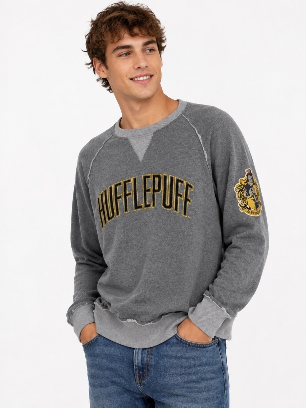 New Hufflepuff Harry Potter Universal Studios Sweatshirts Embroidered Unisex 2X